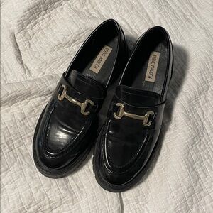 Steve Madden Black Loafers with Metallic Accent